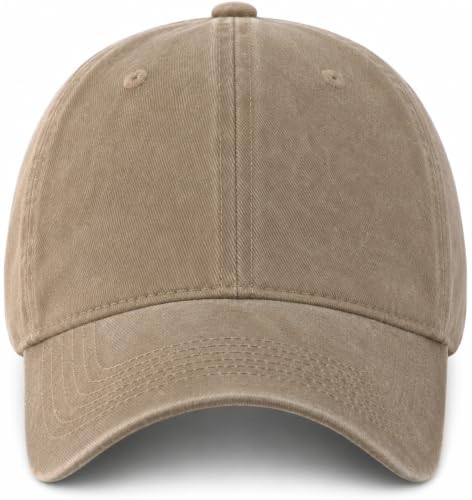 Vintage Washed Cotton Baseball Caps Men Women Adjustable Unstructured Low Profile Dad Hat - color: 1p-khaki