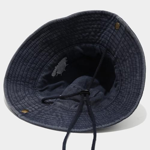 Sun Bucket Hat for Men Women Fishing Beach Safari Trendy Cotton Cowboy Cap for Golf Hiking Hunting Outdoor Boonie - color: Captain Black