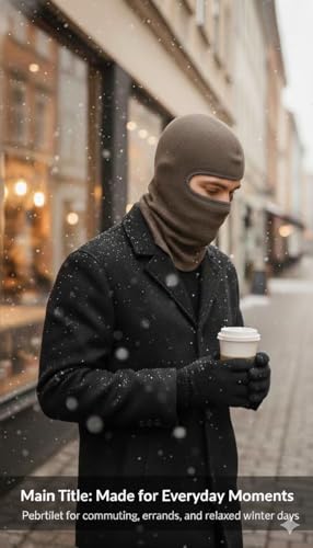 TBUS Men’s Knit Insulated Face Mask Beanie, Thermal Full Face Cover Ski Mask for Cold Weather for Women and Men - color: Taupe