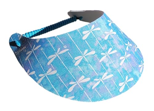Women's Beautiful Designs Lightweight Packable Foam Visor for Sun Protection and Outdoor Activities - color: Dragonfly 11