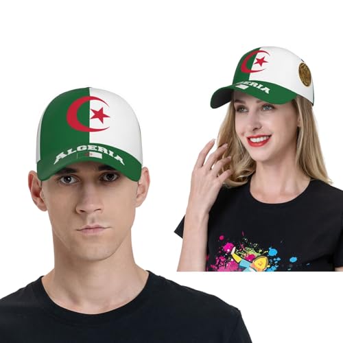 National Flags Baseball Cap for Men Women, Adjustable Trucker Hat Sun Visor Caps, Outdoor Dad Cap Patriotic Hat - color: Algerian Flag