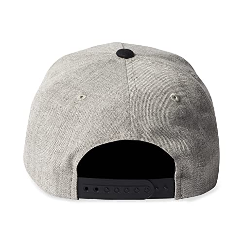Brixton Rival Medium Profile Adjustable Snapback Hat - color: Light Heather Grey/Black