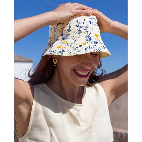 Bucket Hat for Men Women Funny Holiday Fishing Hat Cute Fisherman Cap - color: Flowers1