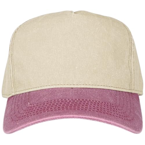E BY ELIDAN Vintage Washed Trucker Hat, 5-Panel Snapback Baseball Cap - color: Vintage Stone-vintage Burgundy