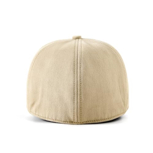 Men's Fitted Cap Winter Fleece Warm Full Closed Baseball Caps Curved Brim Blank Elastic Closed Back Hat K277N - color: Khaki, size: 7-7 1/4