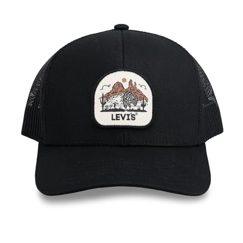 Levi's Men's Classic Style Logo Trucker Hat - Adjustable Lightweight - color: Black