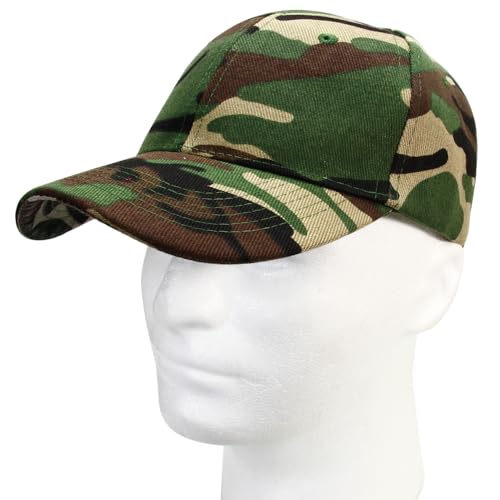 Falari Wholesale Bulk Lot 12-Pack Baseball Cap Adjustable Size Plain Blank Solid Color - color: Camouflage - Woodland