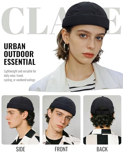CLAPE Lightweight Breathable Brimless Cap Street Casual Versatile Summer Quick Dry Docker Cap No Brim Sailor Cap Leon Cap - color: Ct81-coffee