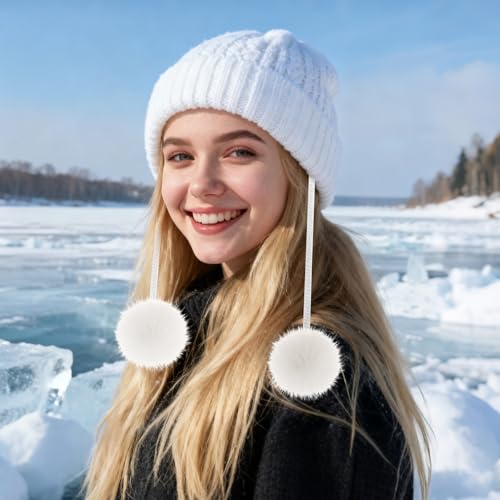 Fzxdfg 6Pieces Faux Furry Pom Pom Ball with Elastic Loop DIY Faux Fur Fluffy Ball for Hats Bags Key Chains Accessories 3.9inch/10CM (Black, White, Gray) - color: Black, white, Gray
