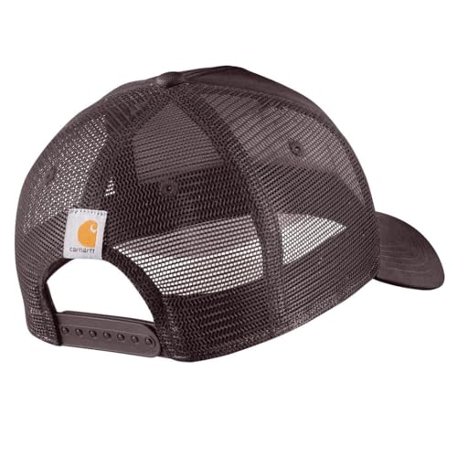 Carhartt Men's Rugged Flex Twill Mesh-Back Script Patch Cap - color: Dark Sepia