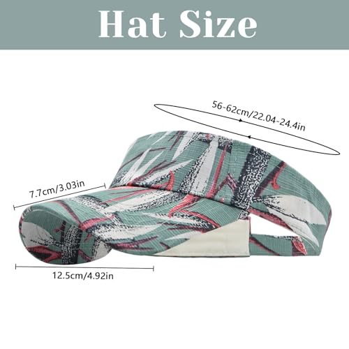 YAMEIZE Leopard Sun Visors for Women Men - Cheetah Print Running Golf Tennis Sun Hat Adjustable Ponytail Cap for Sport - color: Blue
