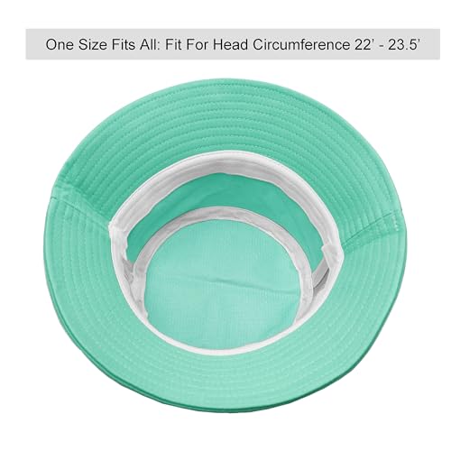 Wheebo Solid Color Bucket Hat for Women Summer Beach Fishmen Hat for Lady Adult Unisex Cotton Cap…… - color: A-sc-turquoise
