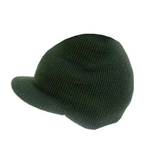 TOP HEADWEAR Winter Cuffless Beanie Visor - color: Forest Green