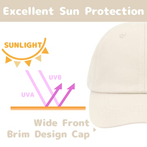 Olreco Toddler Baseball Hat Baby Baseball Cap Baby Ball Cap Infant Hat Toddler Caps Kids Trucker Hats for Boys Girls Cotton - color: Beige, size: 6-24 Months