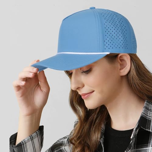 HH HOFNEN Quick Dry Baseball Cap Snapback Golf Trucker Hat for Men Women - color: #4 Blue+navy+darkgray+gray