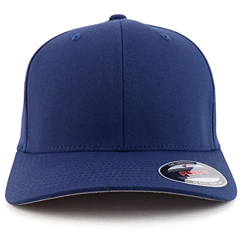 Armycrew XL-4XL Oversize Curved Bill Structured Stretch Fit Baseball Cap - color: Navy, size: X-Large-XX-Large