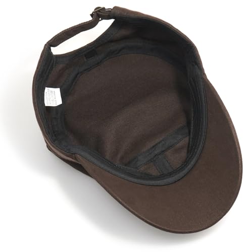 Army Cadet Cap for Men Women Military Flat Top Cap Baseball Caps - color: Star Coffee