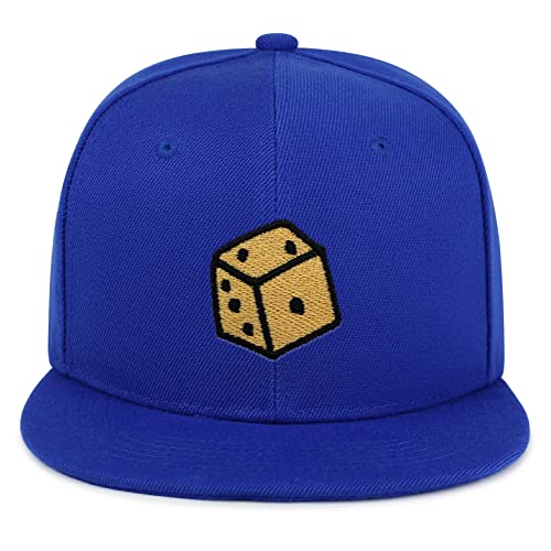 Dice Hip-Hop Snapback Hat Embroidered Baseball Cap Cute Board Game - color: 07. Blue
