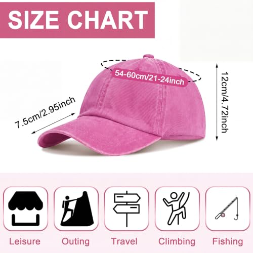 Geyoga 7 Pcs Vintage Baseball Hats - color: Rose Red, size: One Size