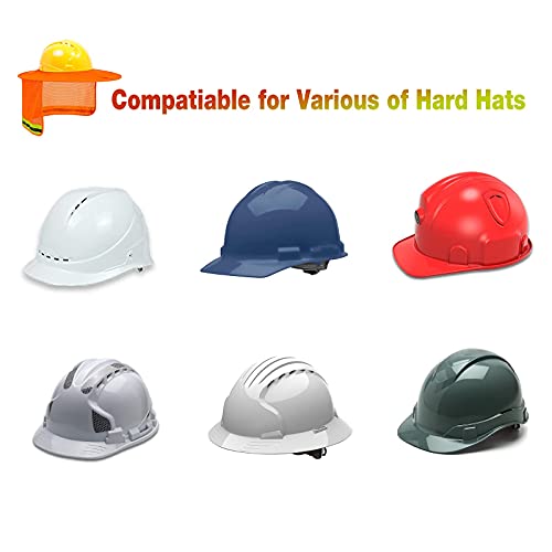 Hard Hat Sun Shade, High Vis Sun Visor Shade Full Brim, Orange, 2PCS - color: 2 Packs Orange