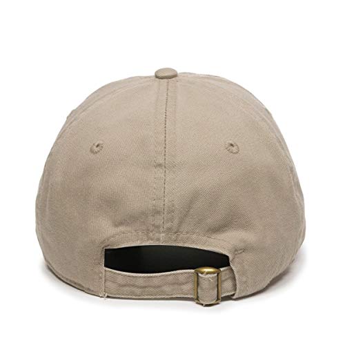 Cat Baseball Cap Embroidered Cotton Adjustable Dad Hat - color: Khaki