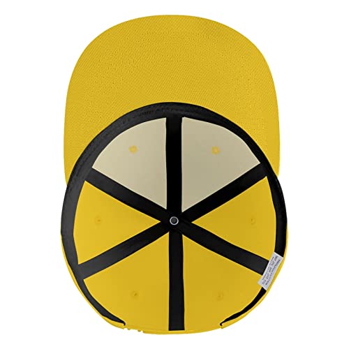Custom Snapback Hats for Men Personalized Hip Hop Flat Bill Brim Baseball Cap Add Your Own Text Photo Logo - color: Single Color - Yellow