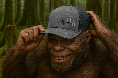 LARIX Trucker Hat Men - Snapback Cap with Breatheable Mesh Back, Hats for men, Mens Hat, Mens Trucker Hats - color: Flexfit Trucker - Melange Charcoal Black