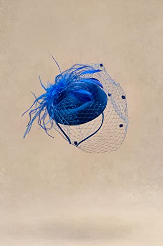 BABEYOND Fascinators Hats for Women Tea Party Pillbox Derby Wedding Hat - color: Blue