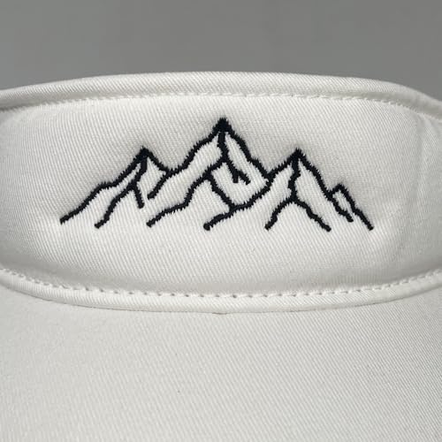 Embroidered Adjustable Sun Visor for Women Men Outdoor Golf Tennis - color: Mountain/White