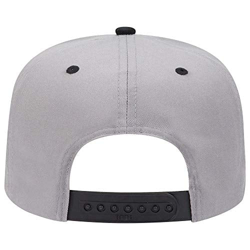 OTTO 6 Panel Pro Style Cotton Blend Twill Cap - color: Blk/Gry