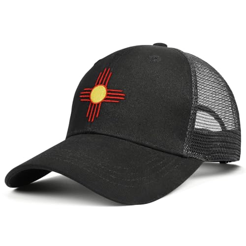 Embroidered State Flag Trucker Hat Mesh Adjustable Snapback Baseball Cap for Men Women - color: New Mexico-1
