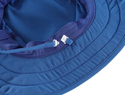 Connectyle Kids Foldable Wide Brim Sun Hat UPF 50+ Sun Protection Bucket Hats Breathable Summer Beach Hat for Boys Girls - color: Royal Blue, size: Small