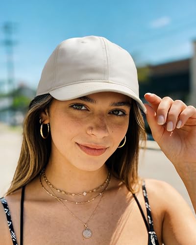 Croogo Cotton Short Brim Hat Low Profile Baseball Cap Unisex Streetwear - color: White