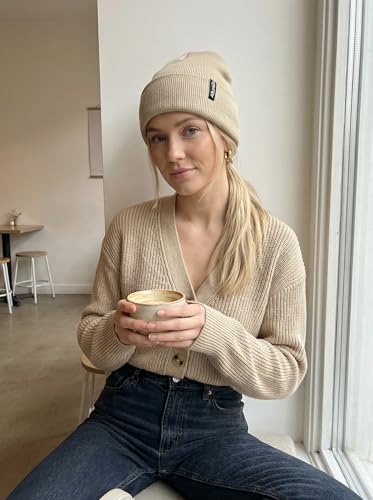Beanie for Men Women Unisex Winter Hat Cuffed Thick Knitted Beanies Skull Cap - color: Khaki