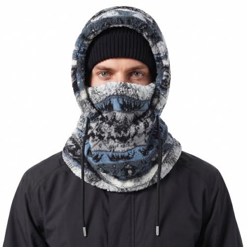 Ski Mask Balalclava Windproof Face Mask Warm Fleece Neck Cover for Cold Weather Helmet Hood for Men & Women - color: Fair Isle