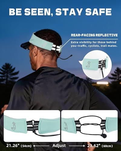 Transparent Sun Visor Hat for Women Men - UPF 50+ Clear Brim Adjustable Drawstring for Golf Tennis Pickleball - color: Mint Green