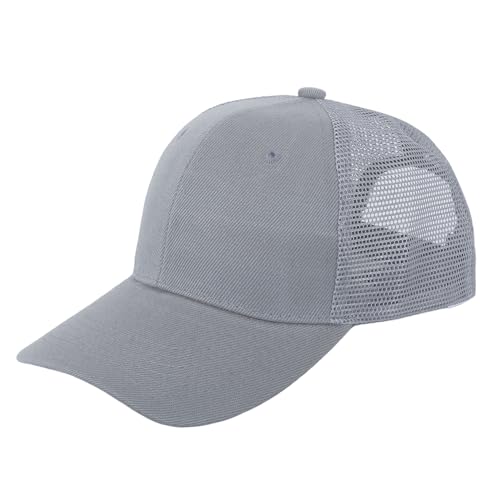 ZH 12 Pack Mesh Trucker Hats, Bulk Baseball Caps for Men and Women, Trucker Cap Wholesale - color: Light Gray