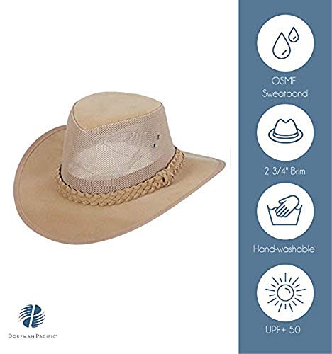 Dorfman Hat Co. Men's Soaker Hat with Mesh Sides - color: Natural, size: Medium