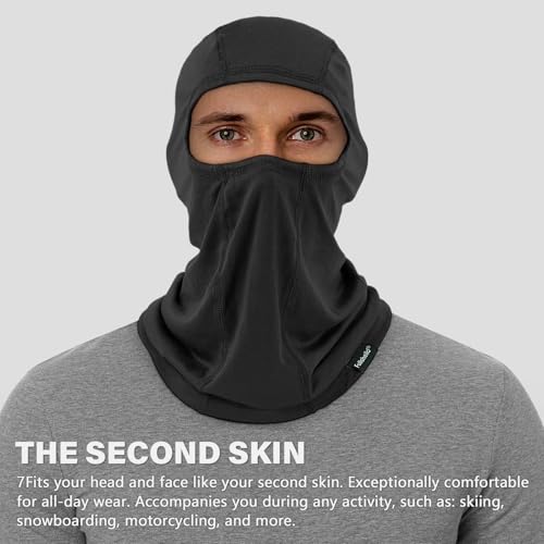 Summer Cooling Balaclava UPF 50+ Full Face Cover Lightweight for Men Women - color: Black