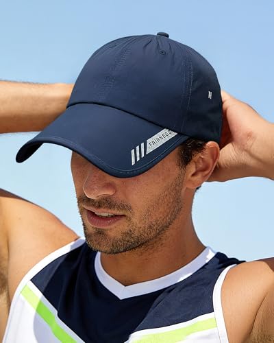 Croogo Quick Dry Running Hat Sun UPF 50+ Lightweight Baseball Cap for Men - color: Navy