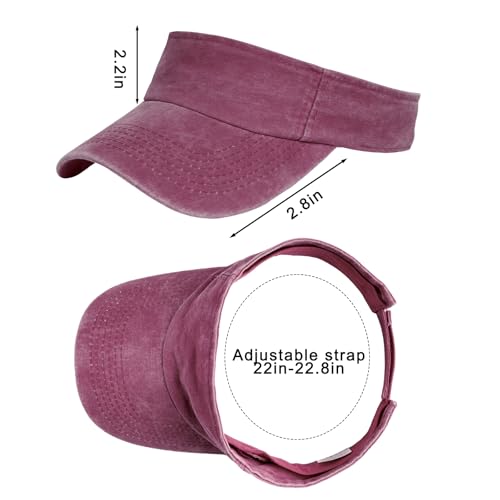 Marrywindix 1 Piece of Sport Wear Athletic Visor Sun Sports Visor Hat Visor Adjustable Cap for Women and Men - color: Ash Wine Red