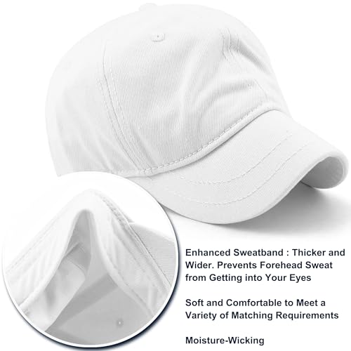 Loneshark Short Brim Baseball Cap for Running Small Bill Umpire Hat - color: White