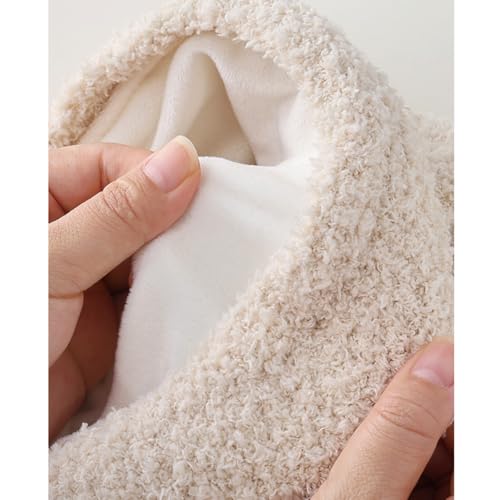 Baby Boys Knit Hat Winter Toddler Girls Balaclava Cute Animals Ear Hat Soft Fleece Lining Cap 6M-24M - color: Khaki