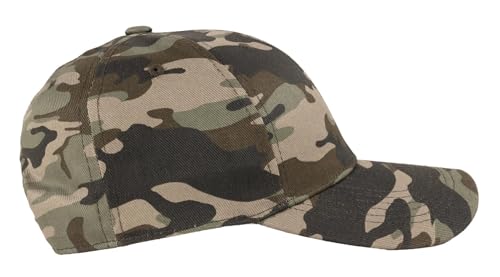 TK Flex Blank Hats, Adjustable Plain Hats, Casual Women's and Men's Hats, Baseball Caps for Patches and Embroidery, 12 Pack - color: Jungle Camo