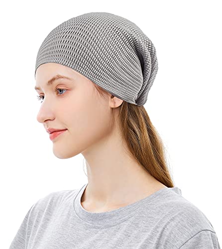 Cotton Slouchy Beanie Hip-Hop Soft Lightweight Running Beanie Adult Dwarf Hats Chemo Cap for Men Women - color: Closetop-d-2pk-blk/Gry