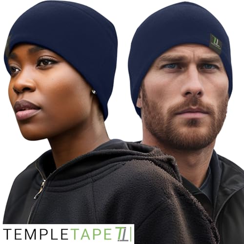 Temple Tape Tactical Fleece Watch Cap Beanie – Skull Cap Fleece Hat - Mens & Women - color: Navy, size: One Size