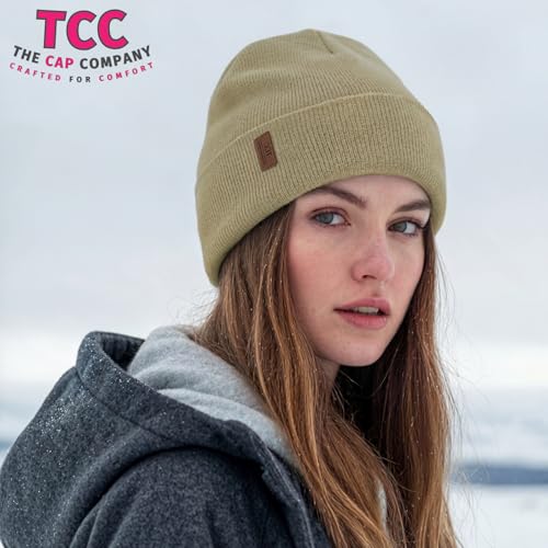 Beanie for Men Women | Cuffed Thick Soft Knitted Unisex Winter Hat Beanies Skull Cap - color: A15- Khaki