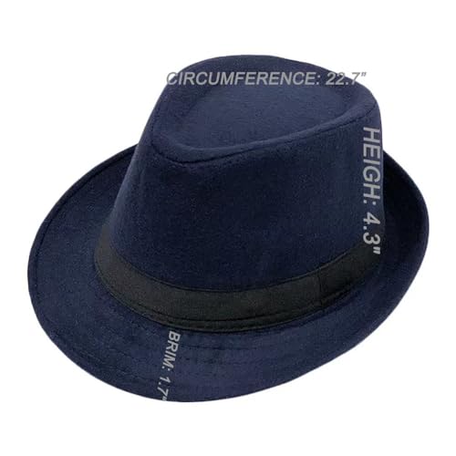 Mens Fedora Hats Classic Manhattan Womens Fedora Hat - color: Navy