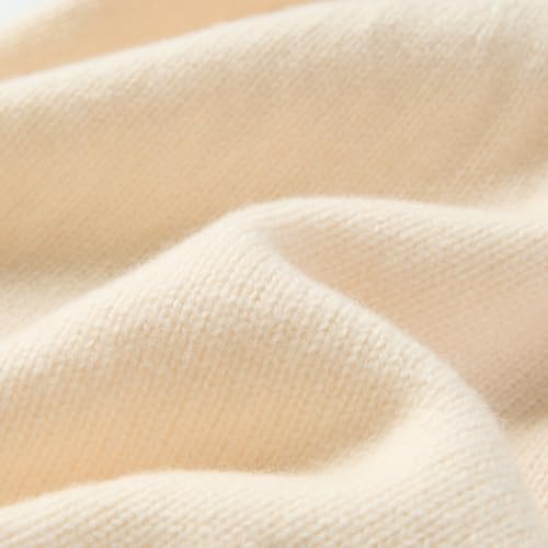 100% Merino Wool Slouchy Beanie Hat, Women Warm Winter Caps Soft, Ladies Breathable & Cozy Stretchy Knitted Skull Cap - color: Beige