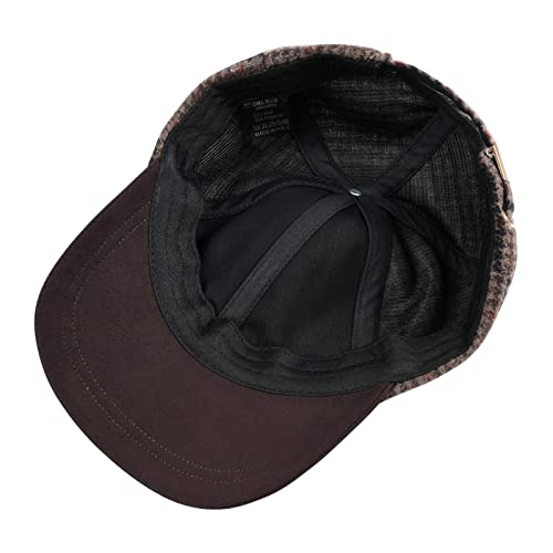 BOTVELA Men Wool Adjustable Tweed Baseball Cap - color: P Houndstooth Coffee
